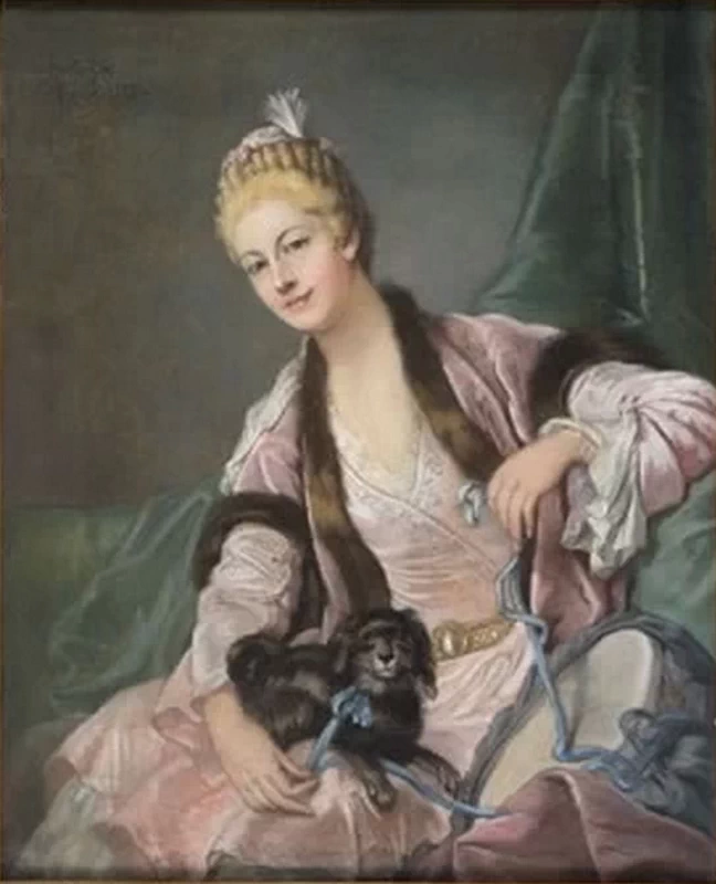Nobildonna con cagnolino e tamburo